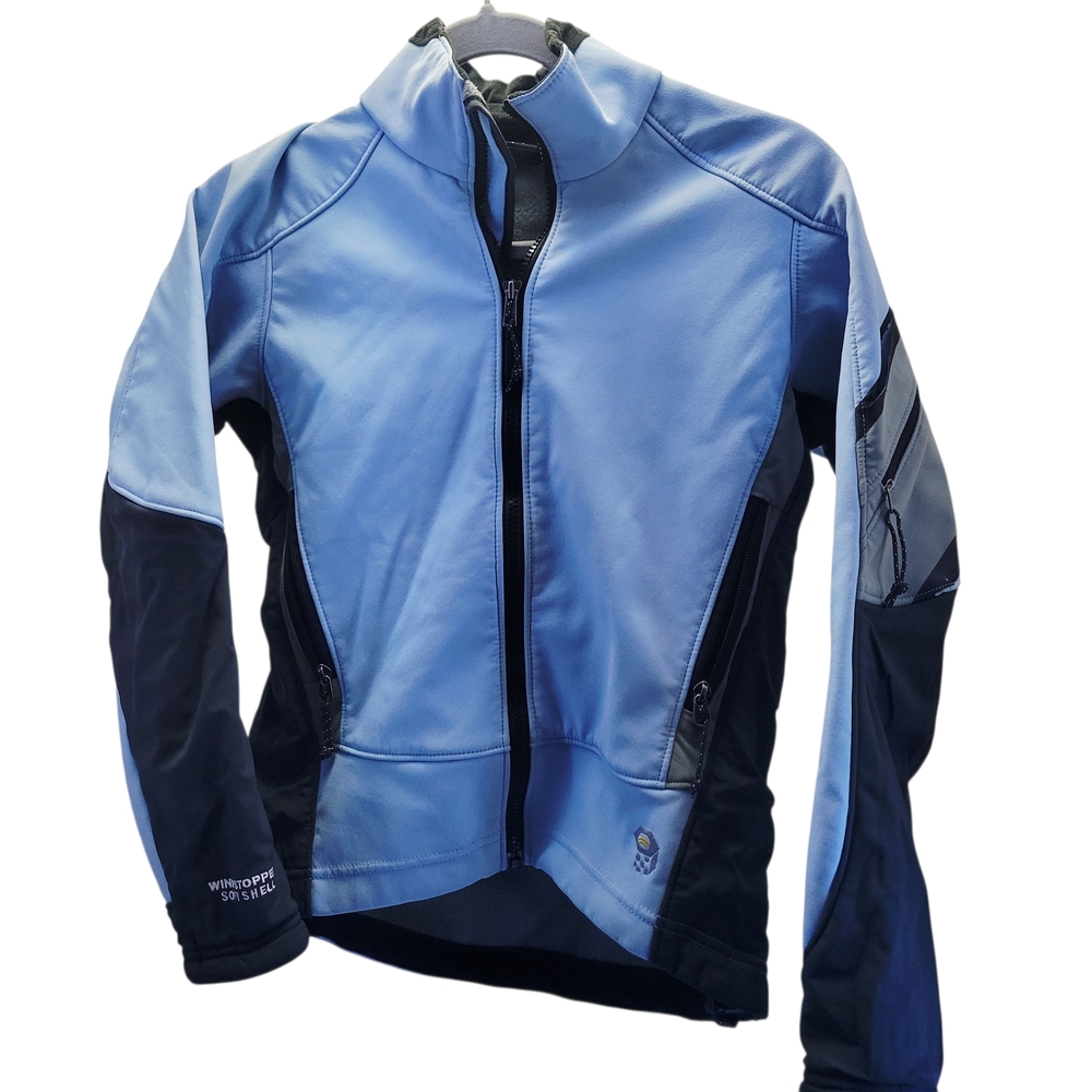 Mountain Hardwear Light Blue and Black Ski Jacket